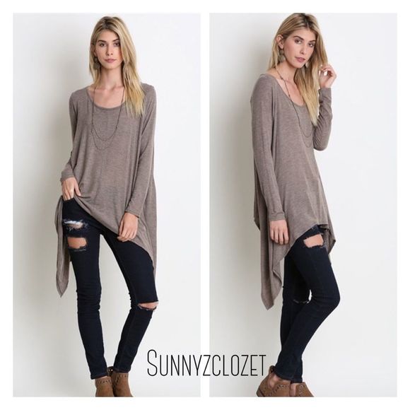 Asymmetrical long sleeve tunic - Picture 2 of 6